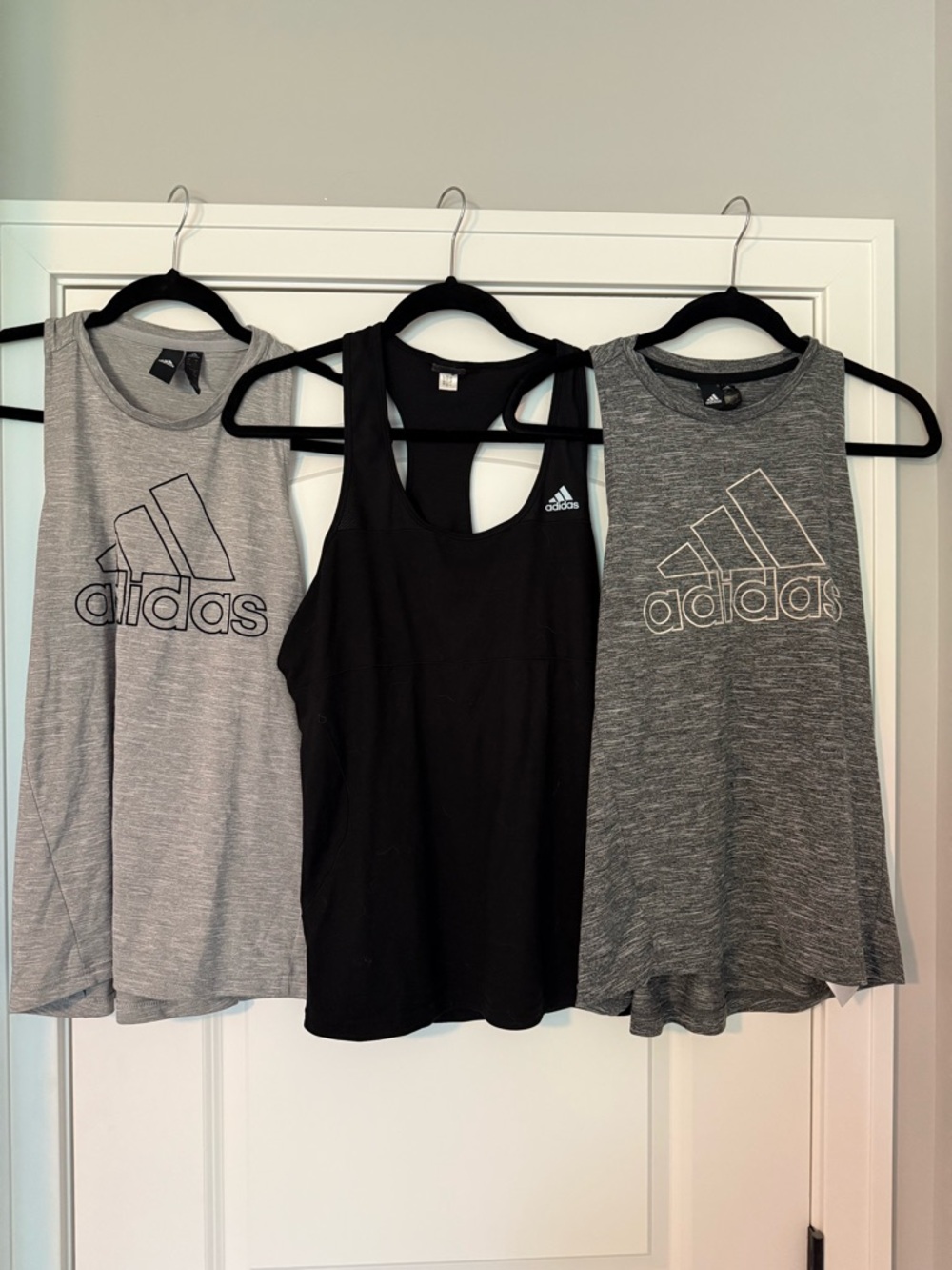 adidas Women's Tank Tops in Black and Light Gray (Set of 3)